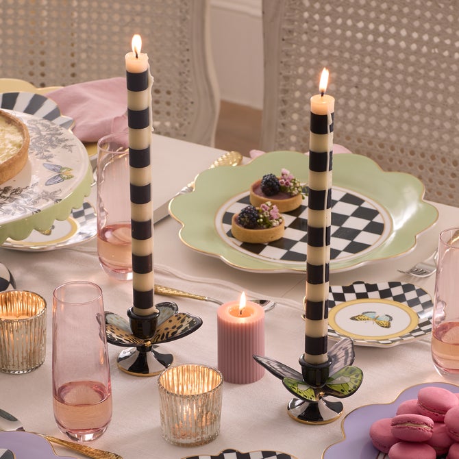 Butterfly Toile Candle Holders, Set of 2