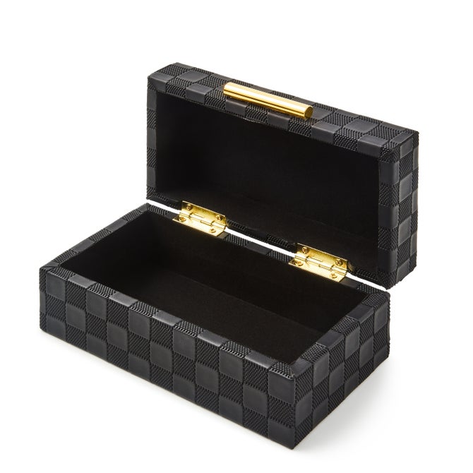 Black Faux Leather Small Box