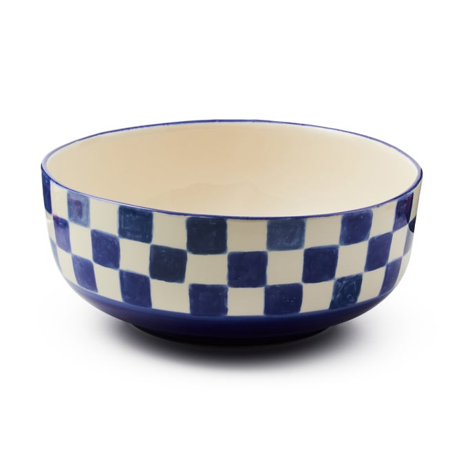 Indigo Check Serving Bowl