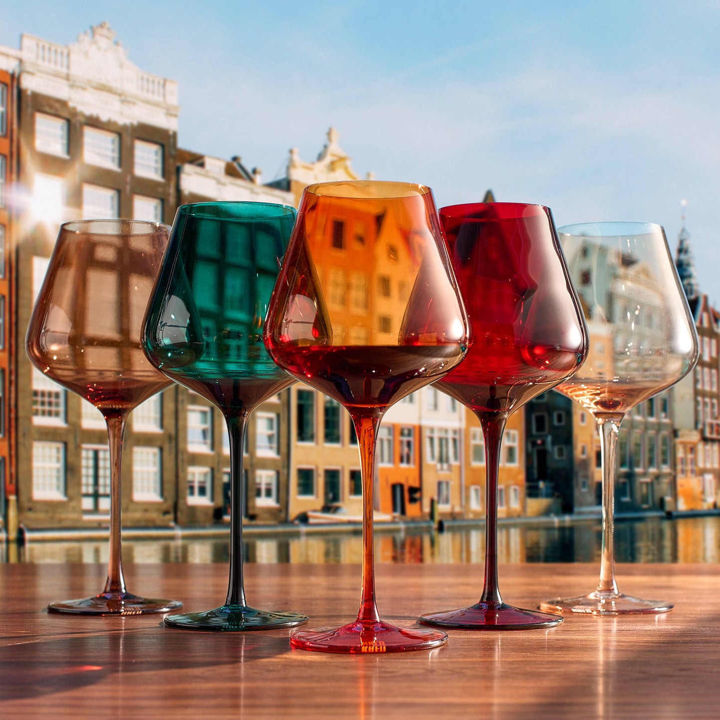 Colors of Amsterdam, City Wine Glassware | 5 Set, 20 OZ