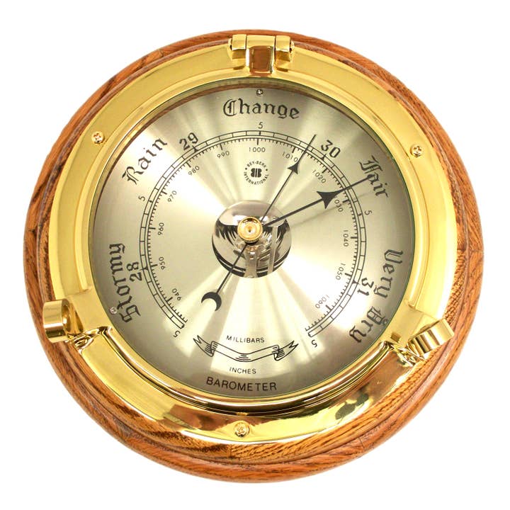 Brass Ships Wheel Barometer
