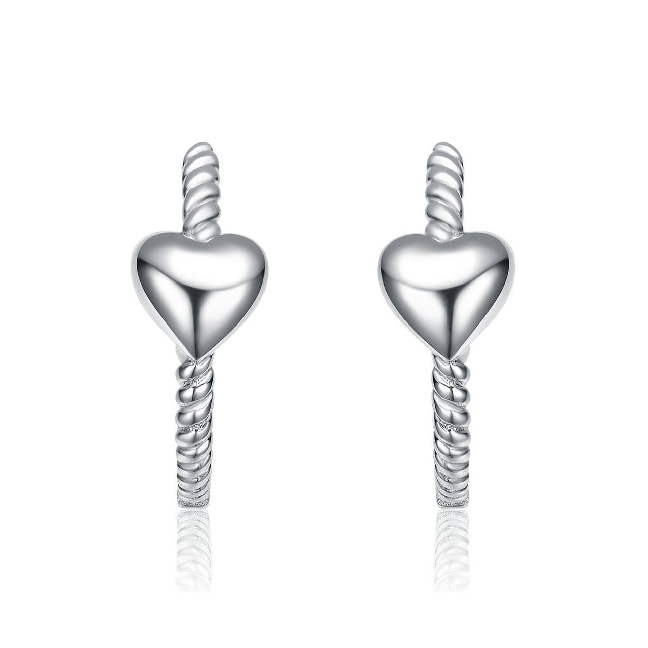 Sterling Silver White Gold Plated Hoop Earrings