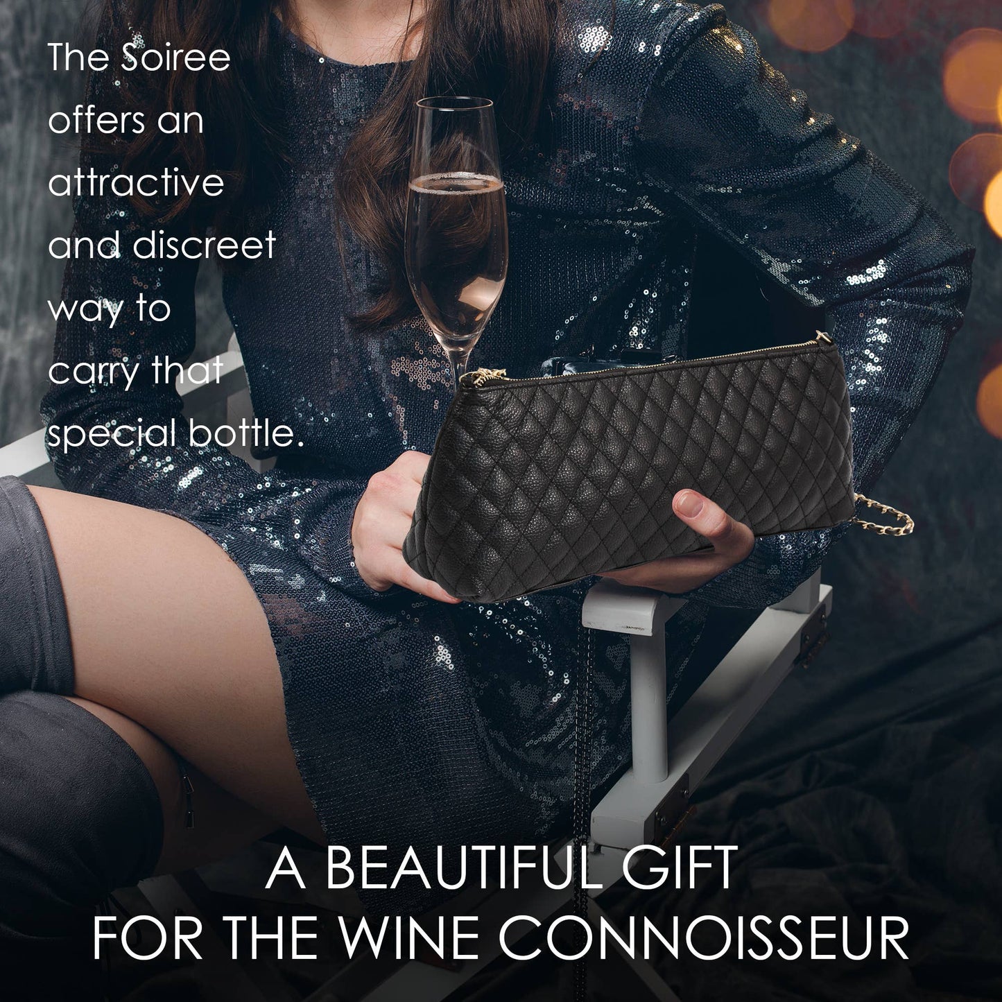 Soiree Leather Wine Single Bottle Carrier