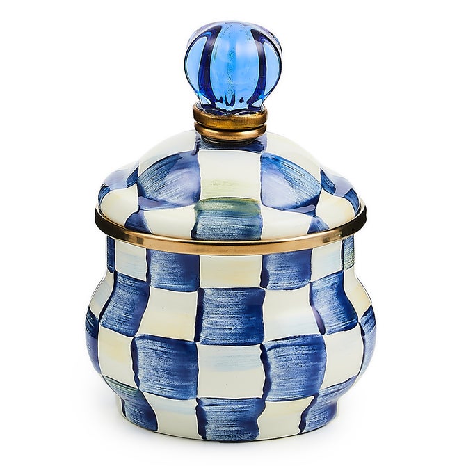 Royal Check Enamel Lidded Sugar Bowl