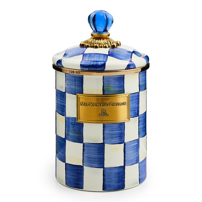 Royal Check Enamel Canister Medium
