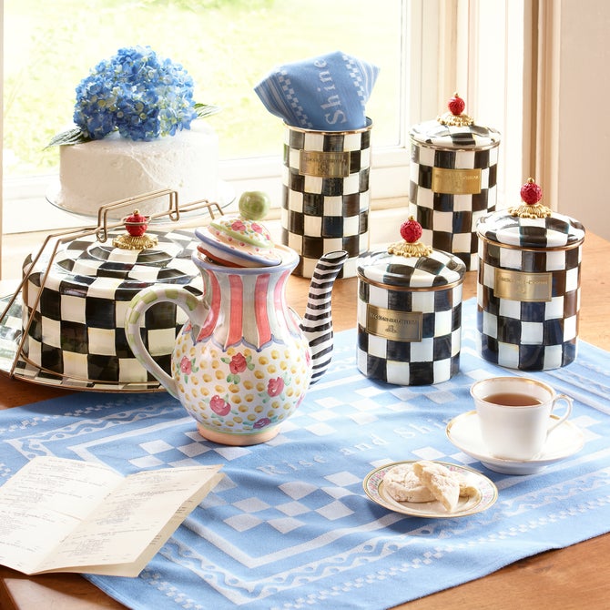 Courtly Check Enamel Canister Large