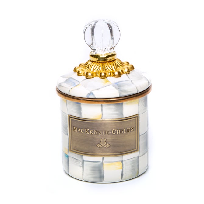 Sterling Check Enamel Canister Mini