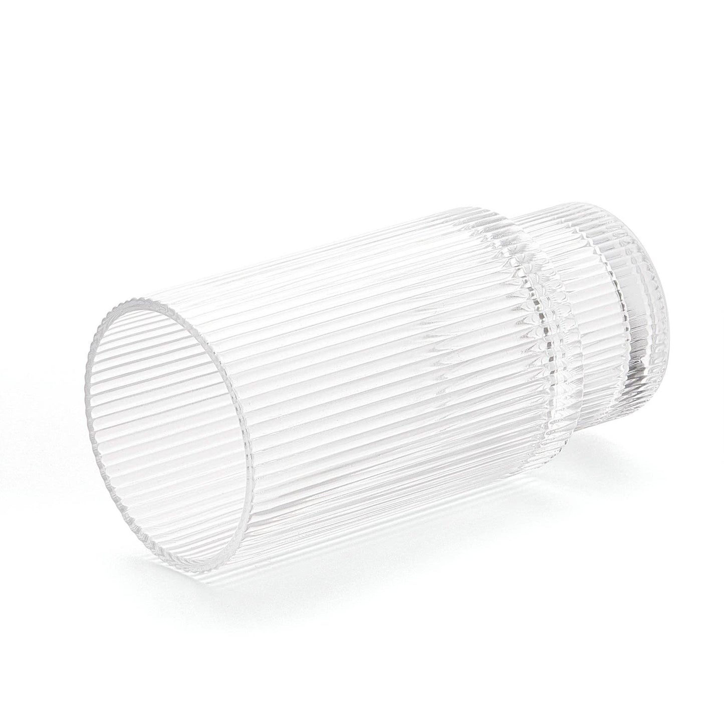 Vintage Art Deco Crystal Highball Ribbed Glass Set of 4