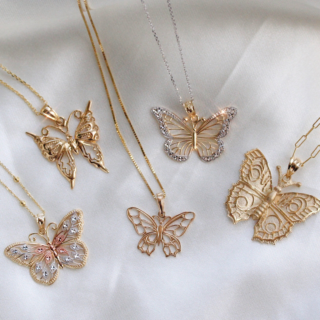 Gold Filigree Butterfly Necklace