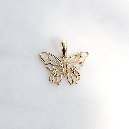 Gold Filigree Butterfly Necklace