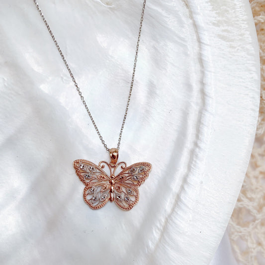 Rose Gold Butterfly Necklace