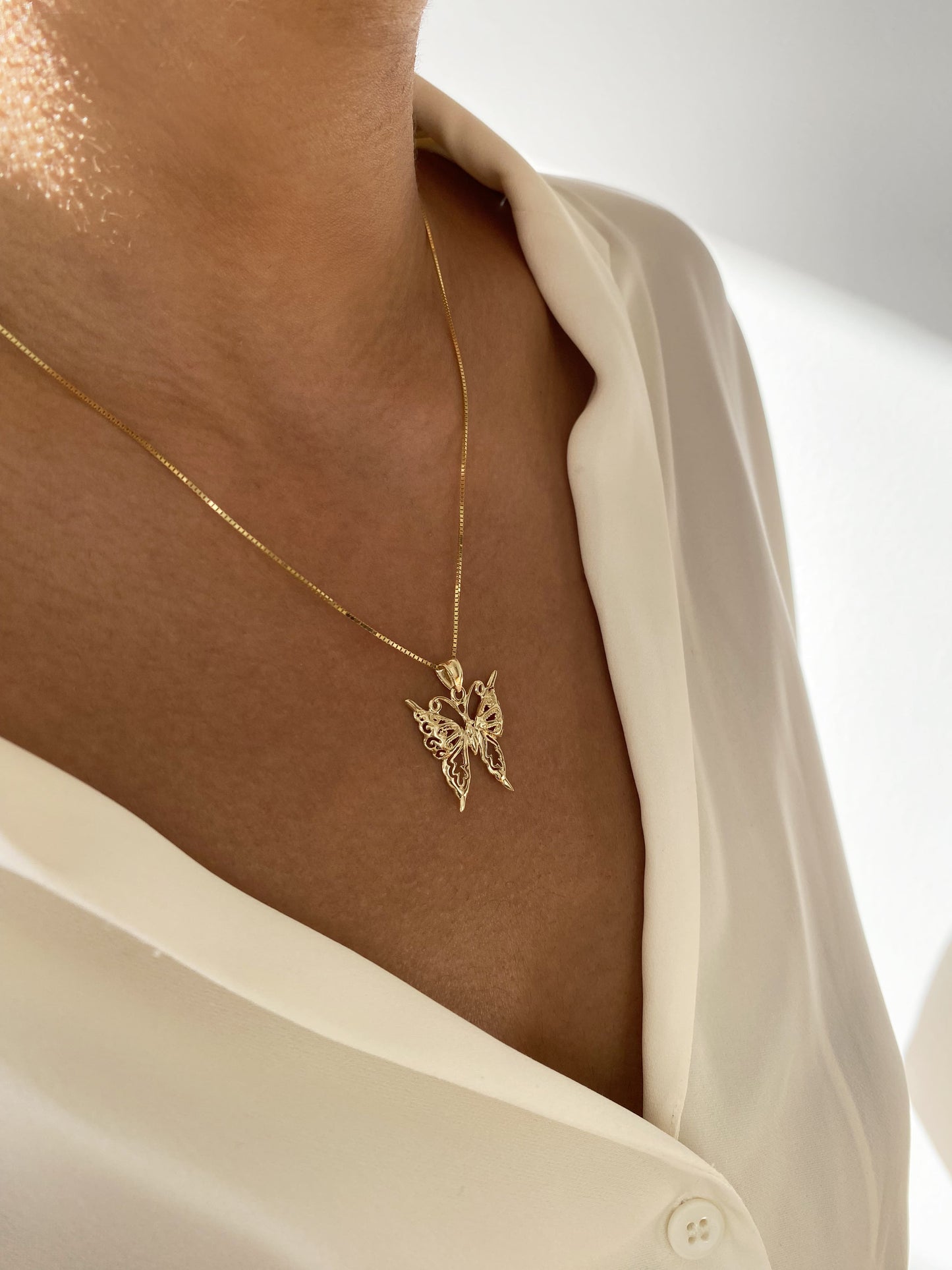 Delicate Gold Butterfly Necklace