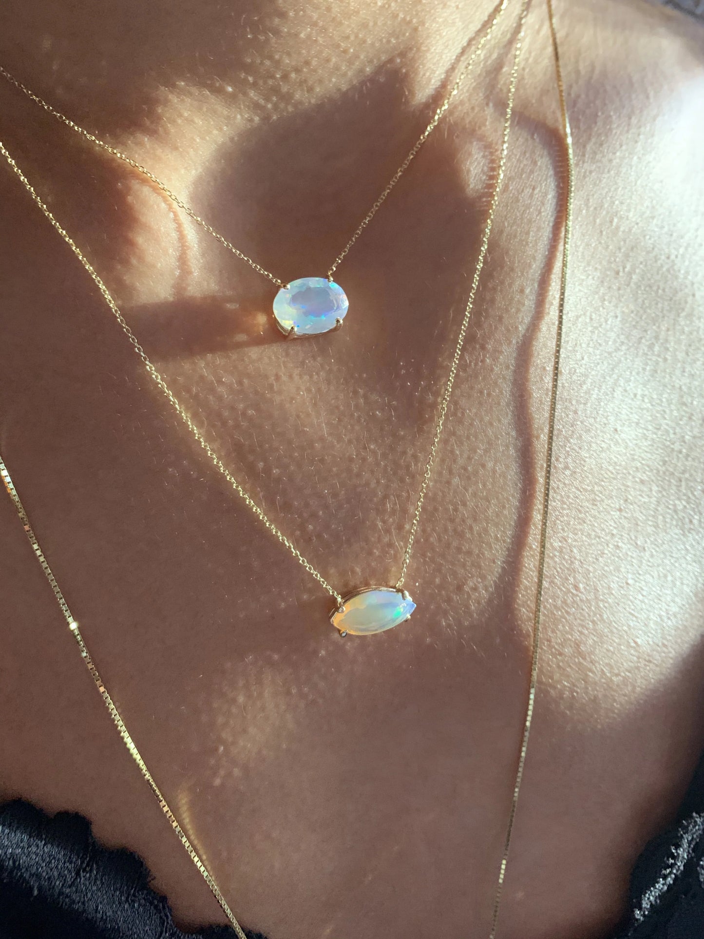 Marquise Opal Solitaire Necklace