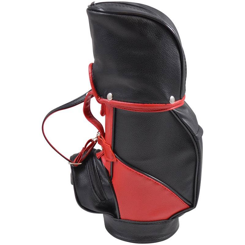 Caddy Faux Leather Wine Single Bottle Carrier Black