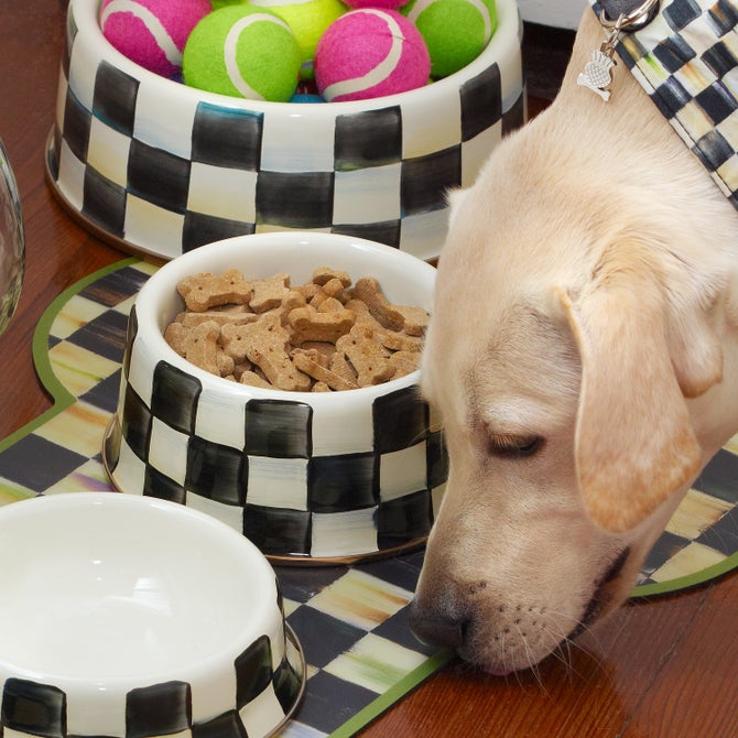 Courtly Check Enamel Pet Dish Large