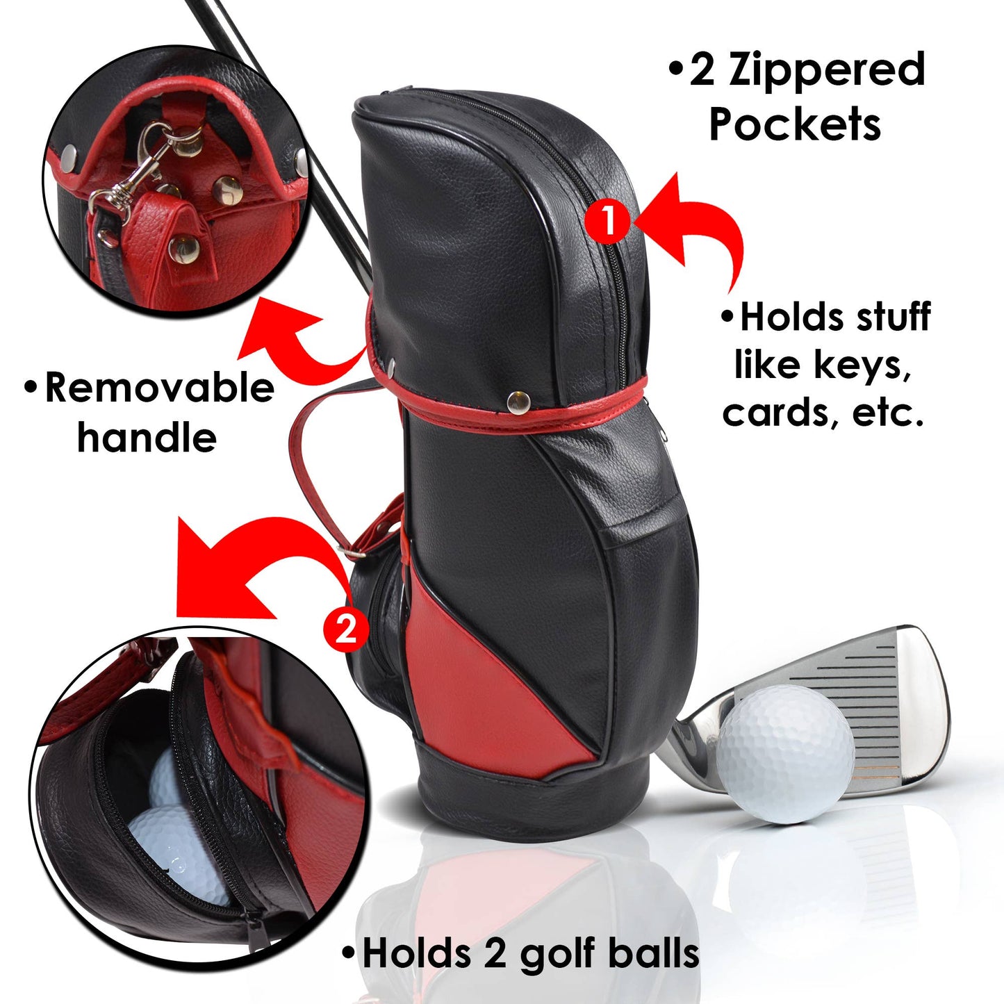 Caddy Faux Leather Wine Single Bottle Carrier Black