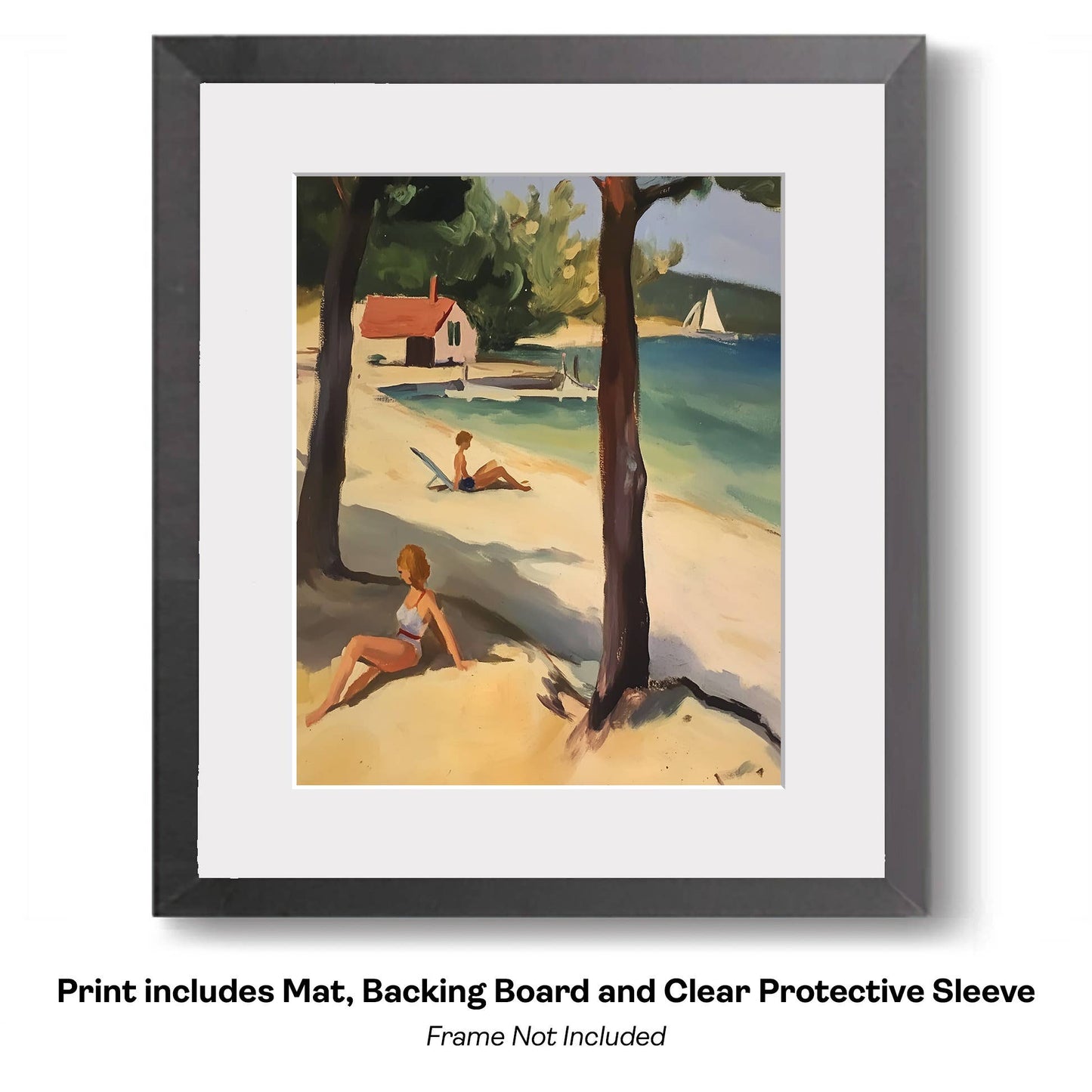 1950's French Riviera Beach 8”x10” Art Print
