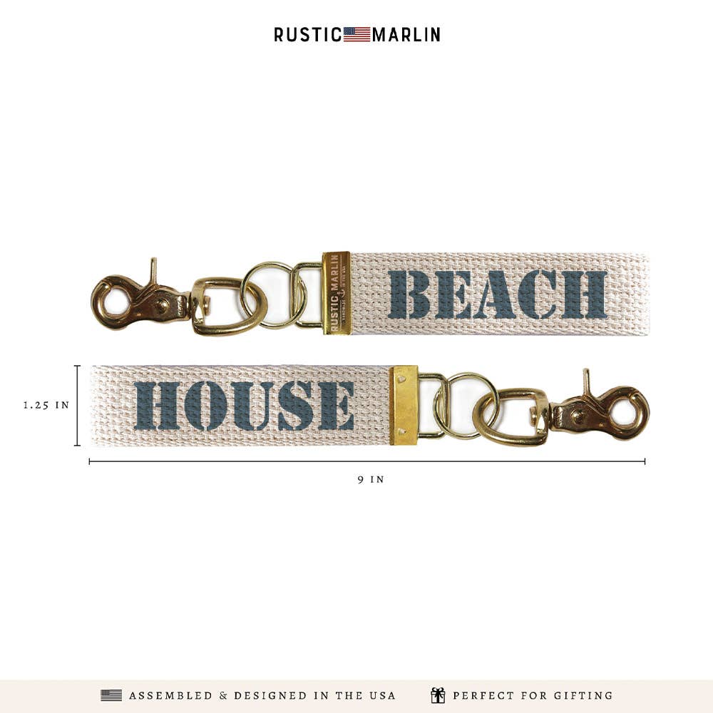 Beach House Grey Blue Keychain