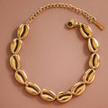 18K Gold Plated Stainless Steel Cowrie Shell Bracelet - 7180