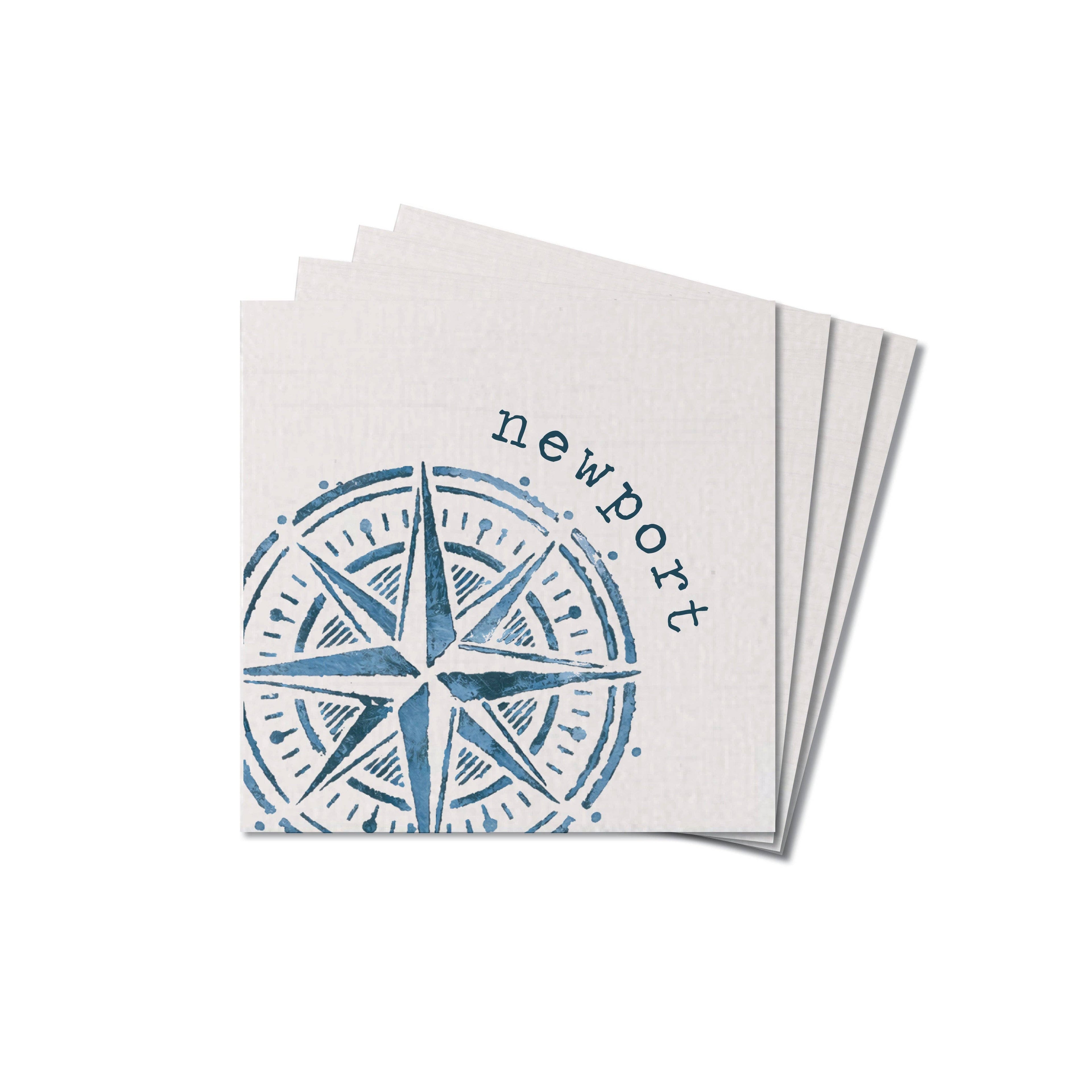 Blue Compass Personalized Coaster Set