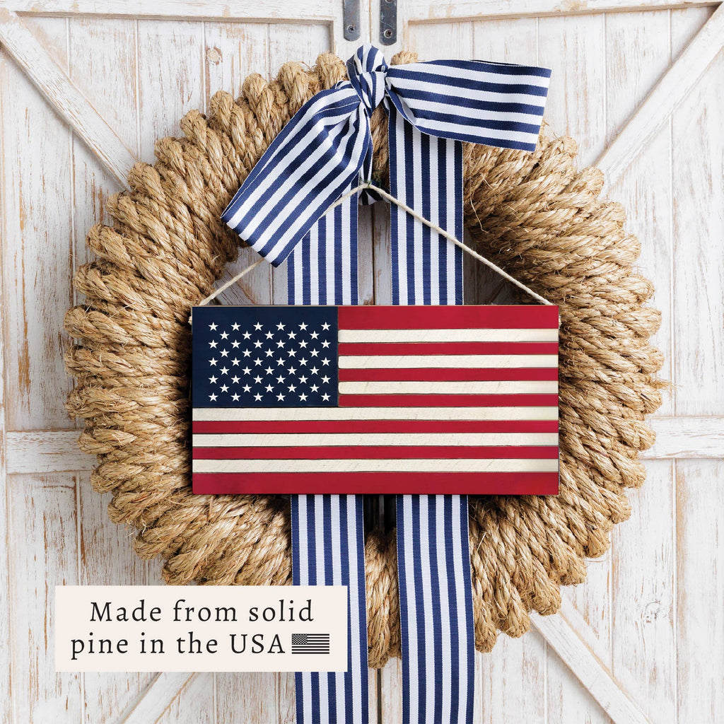 American Flag Twine Sign
