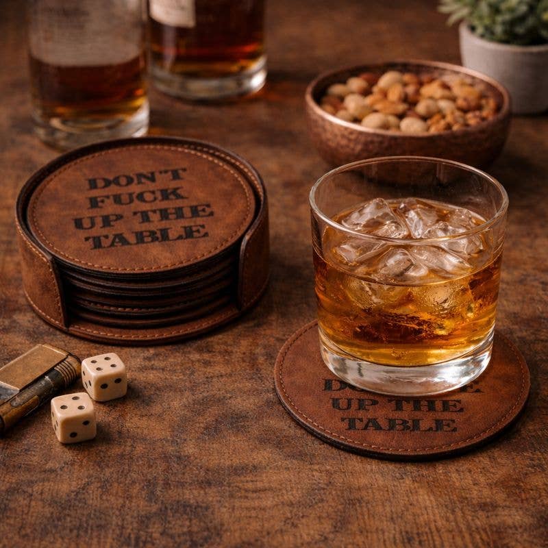 Union 6 Coaster Set with Holder in Color Multiple Options