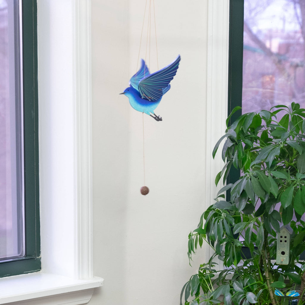 Blue Bird of Happiness Flying Mobile