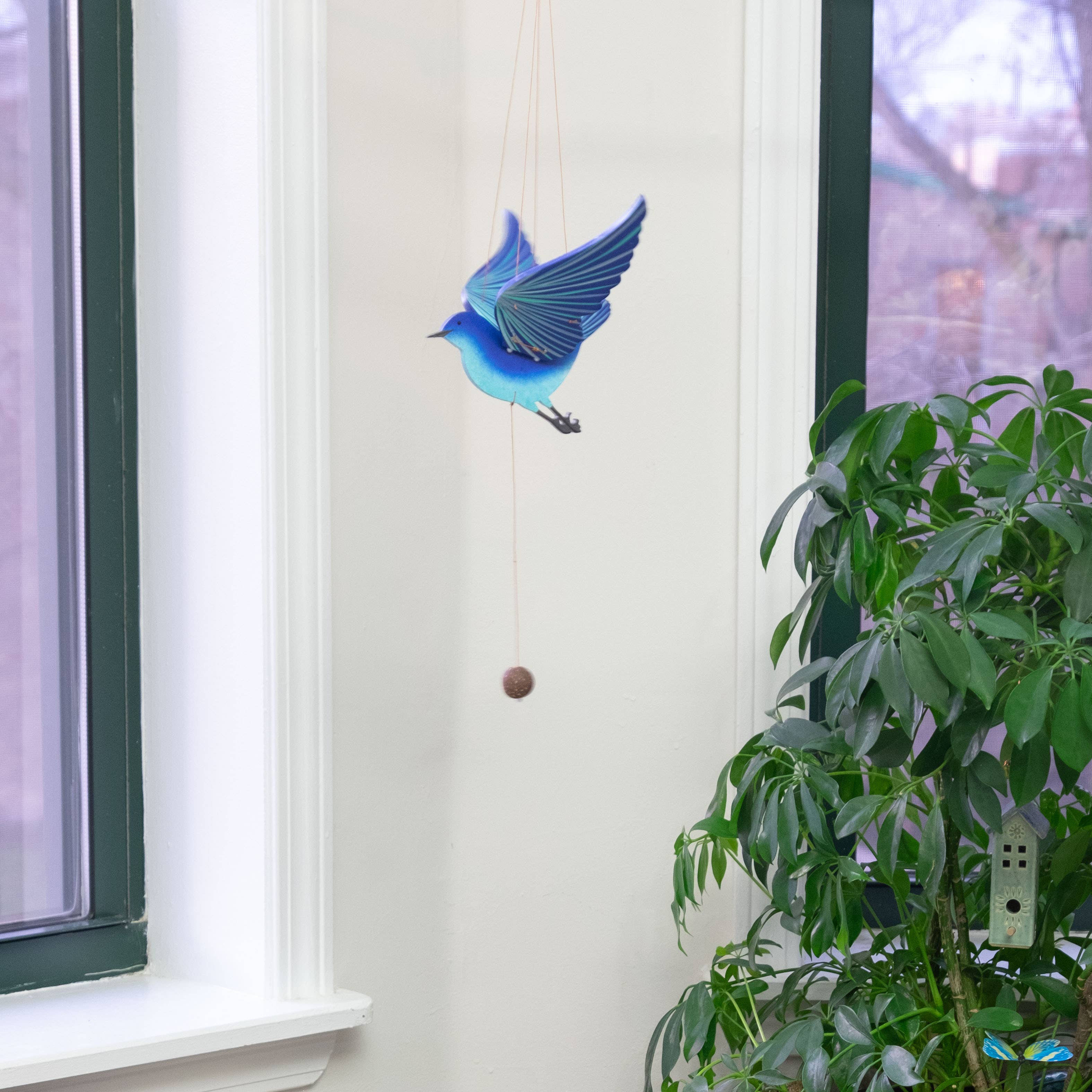 Blue Bird of Happiness Flying Mobile