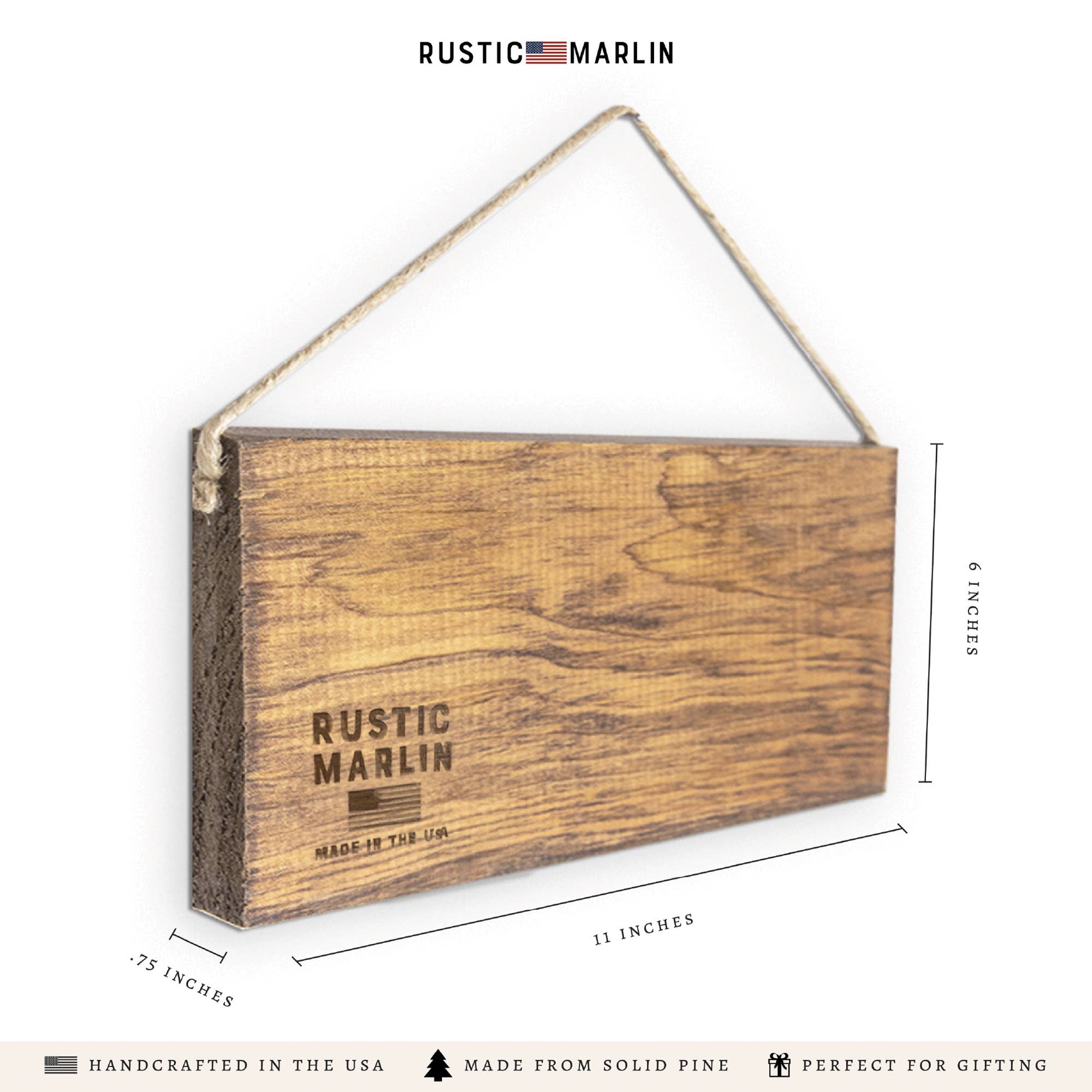 American Flag Twine Sign