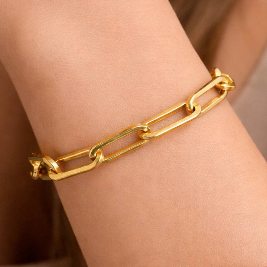 18K Gold PVD Plated Waterproof Stainless Steel Chain Bracelet - 7351