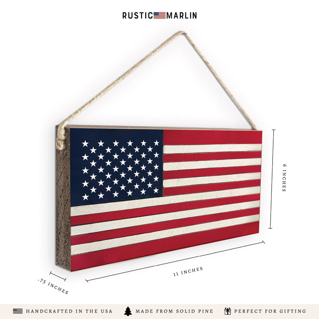 American Flag Twine Sign