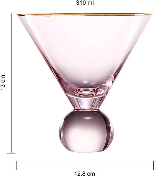 Khen Stemless Blush Pink Martini Glasses | Set of 2