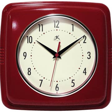 Infinity Instruments - Retro Square Clocks - Assorted Colors