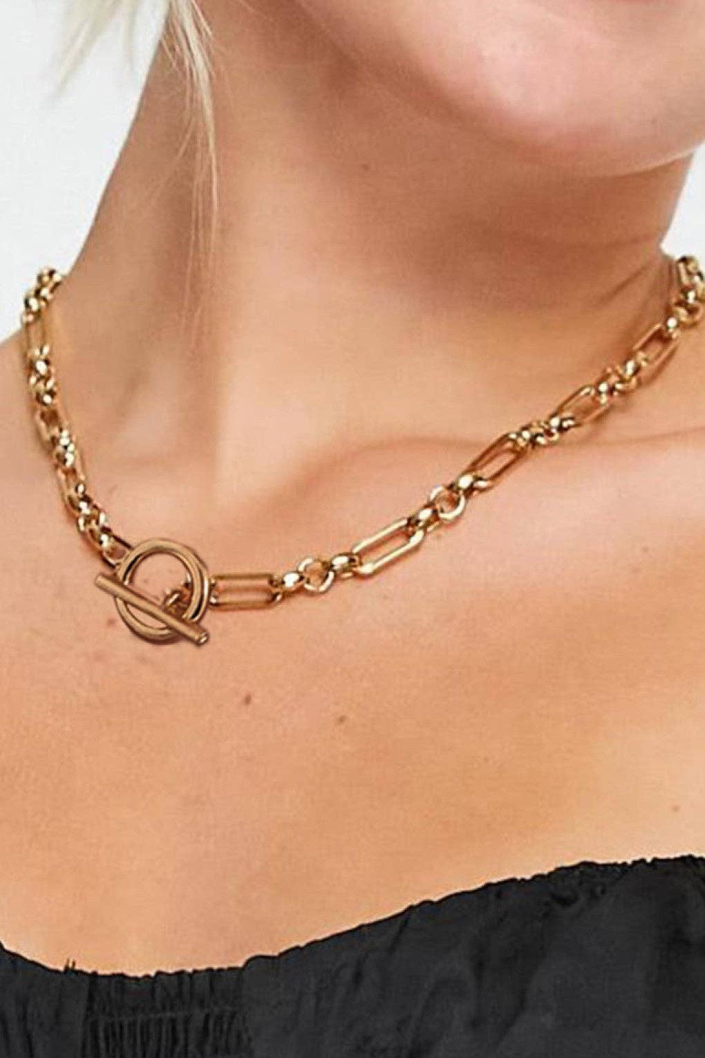 18K Gold PVD Plated Waterproof Stainless Steel Chain Necklace - 7477