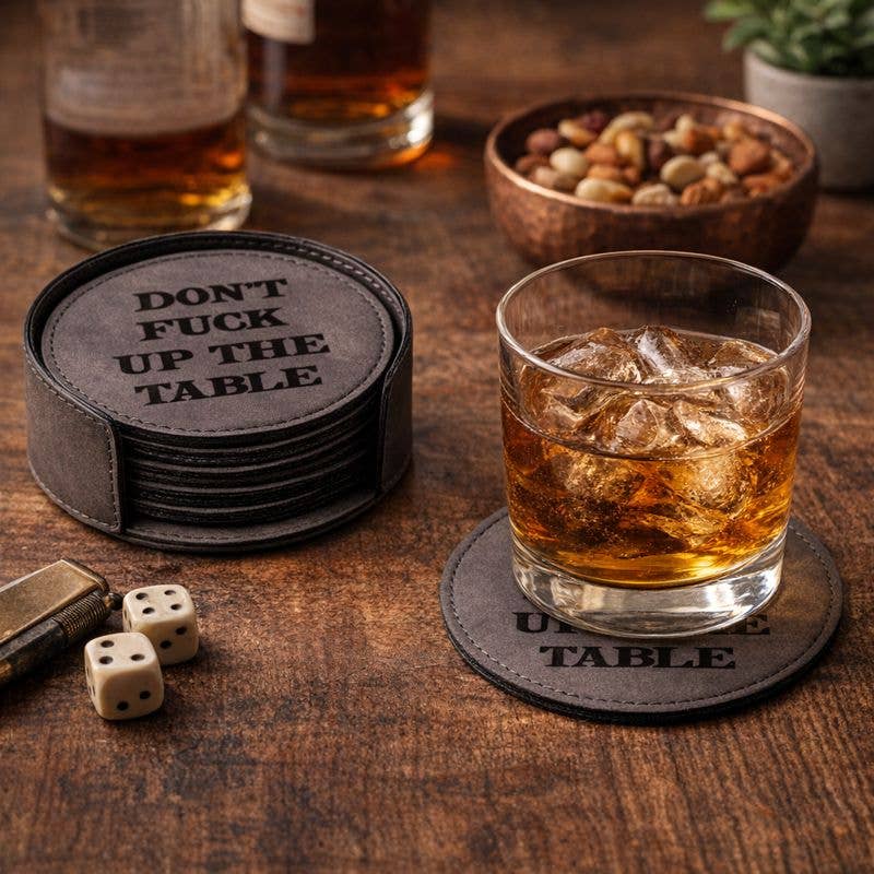 Union 6 Coaster Set with Holder in Color Multiple Options