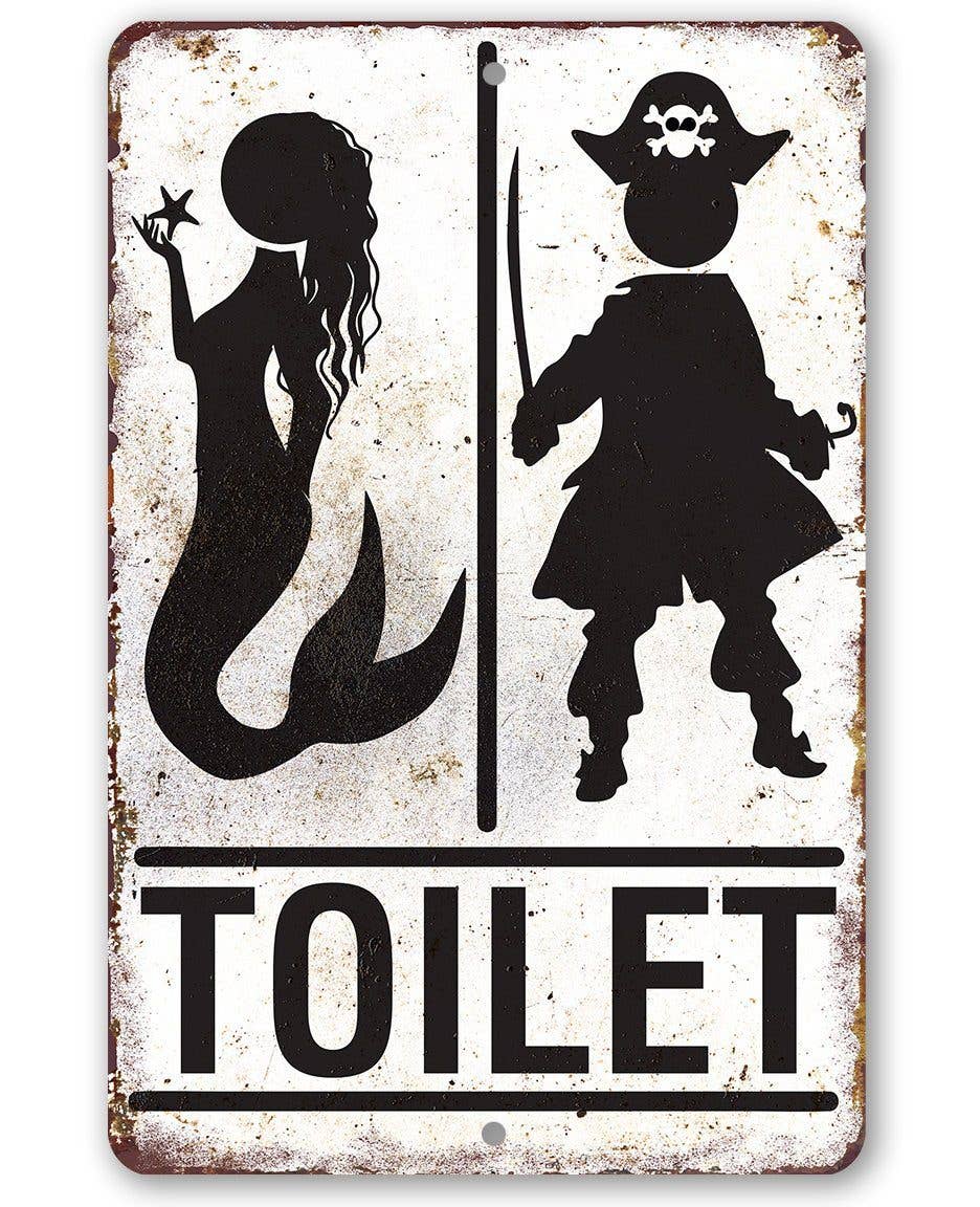 Bathroom Sign | Pirate Mermaid Toilet