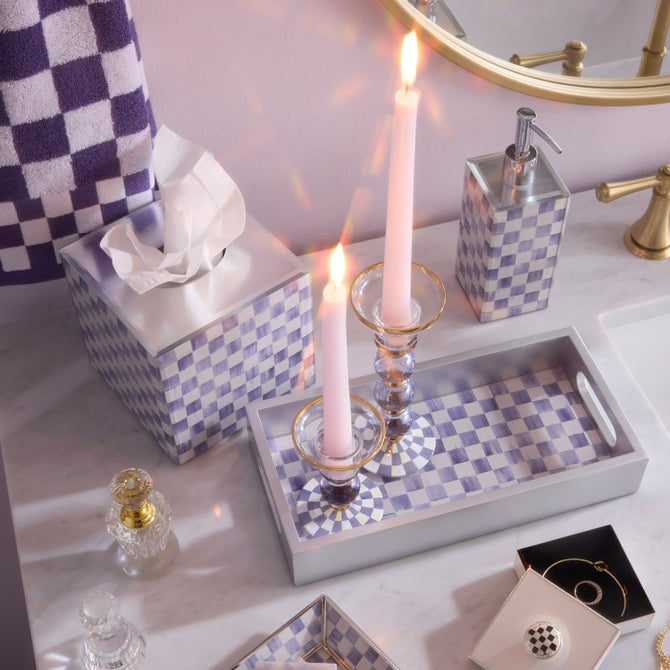 Check Glass Candlestick - Large