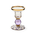 Violet Check Small Candlestick - Small