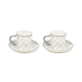 Sterling Check Espresso Cup & Saucer Set of 2