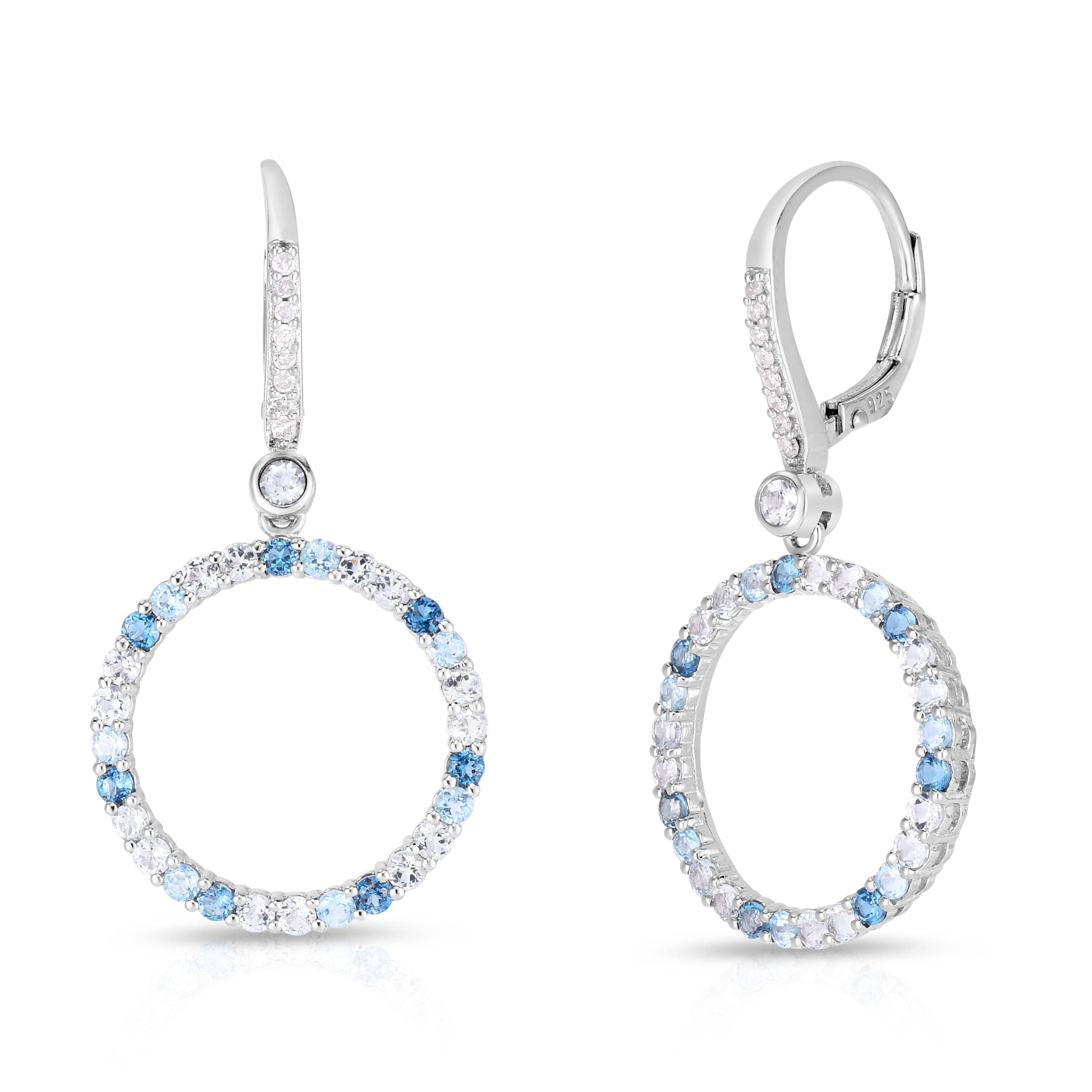 Blue Topaz Drop Earrings