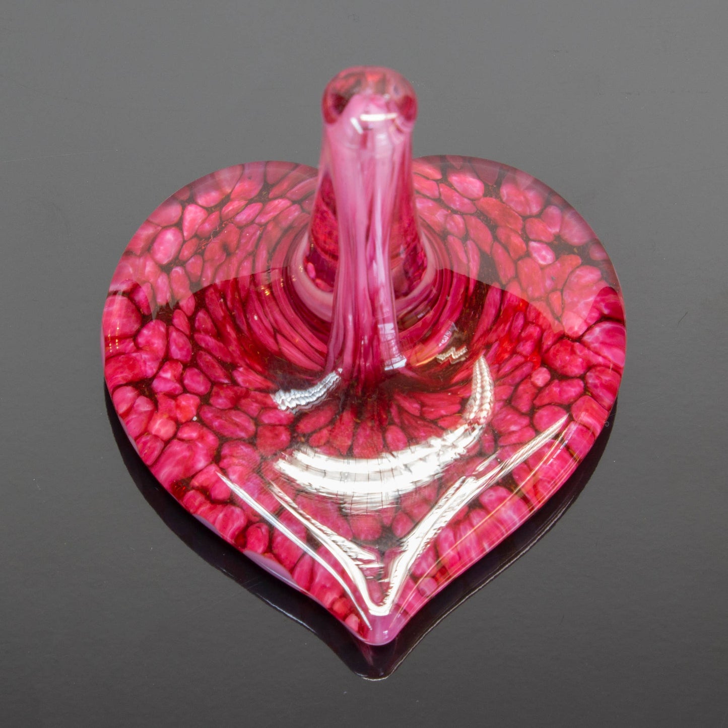 Ring Holder, Heart  - Gold Ruby