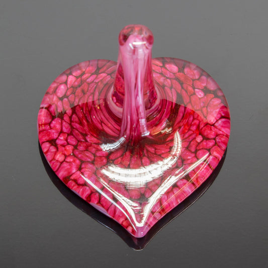 Ring Holder, Heart  - Gold Ruby