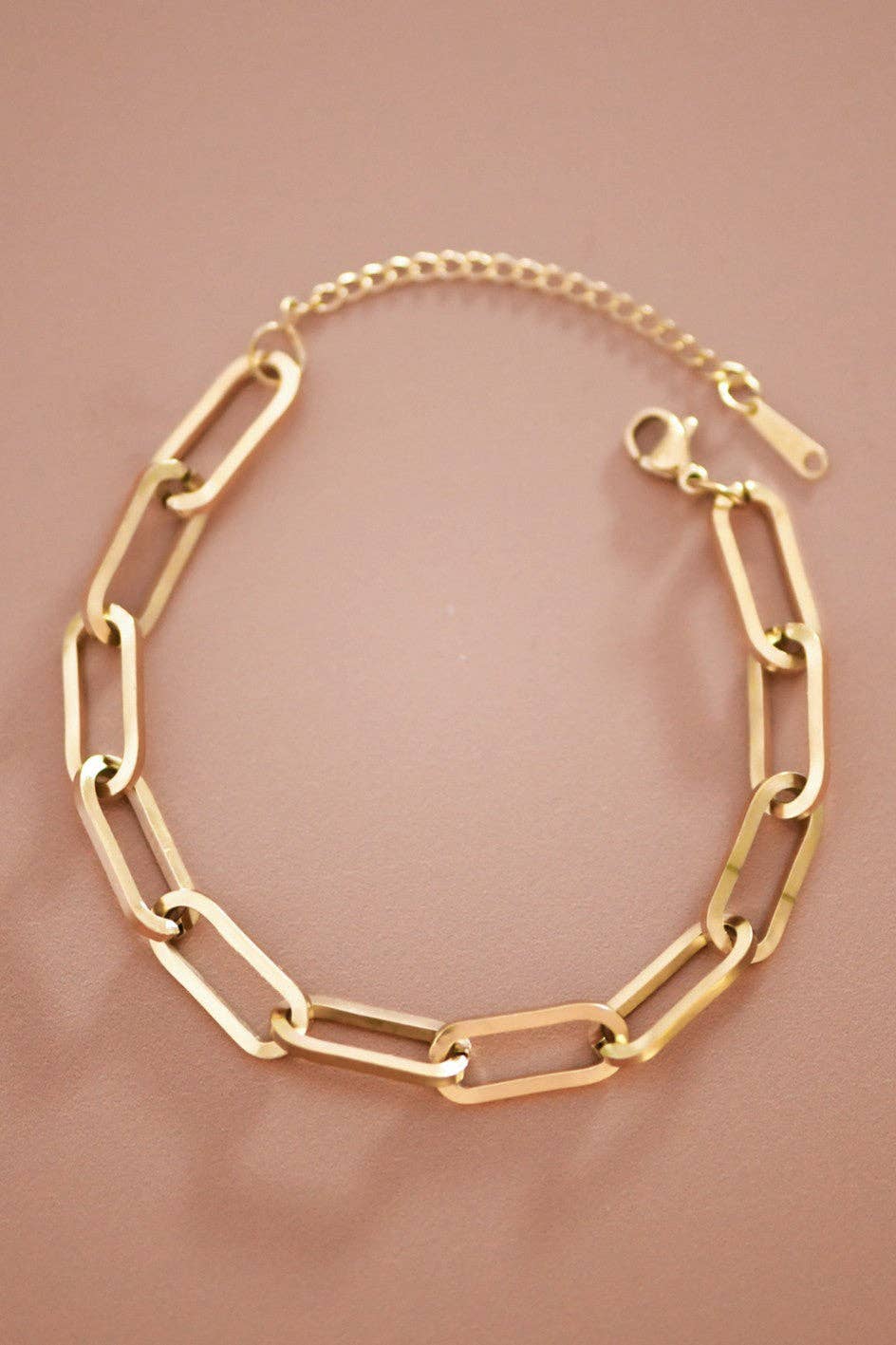18K Gold PVD Plated Waterproof Stainless Steel Chain Bracelet - 7351