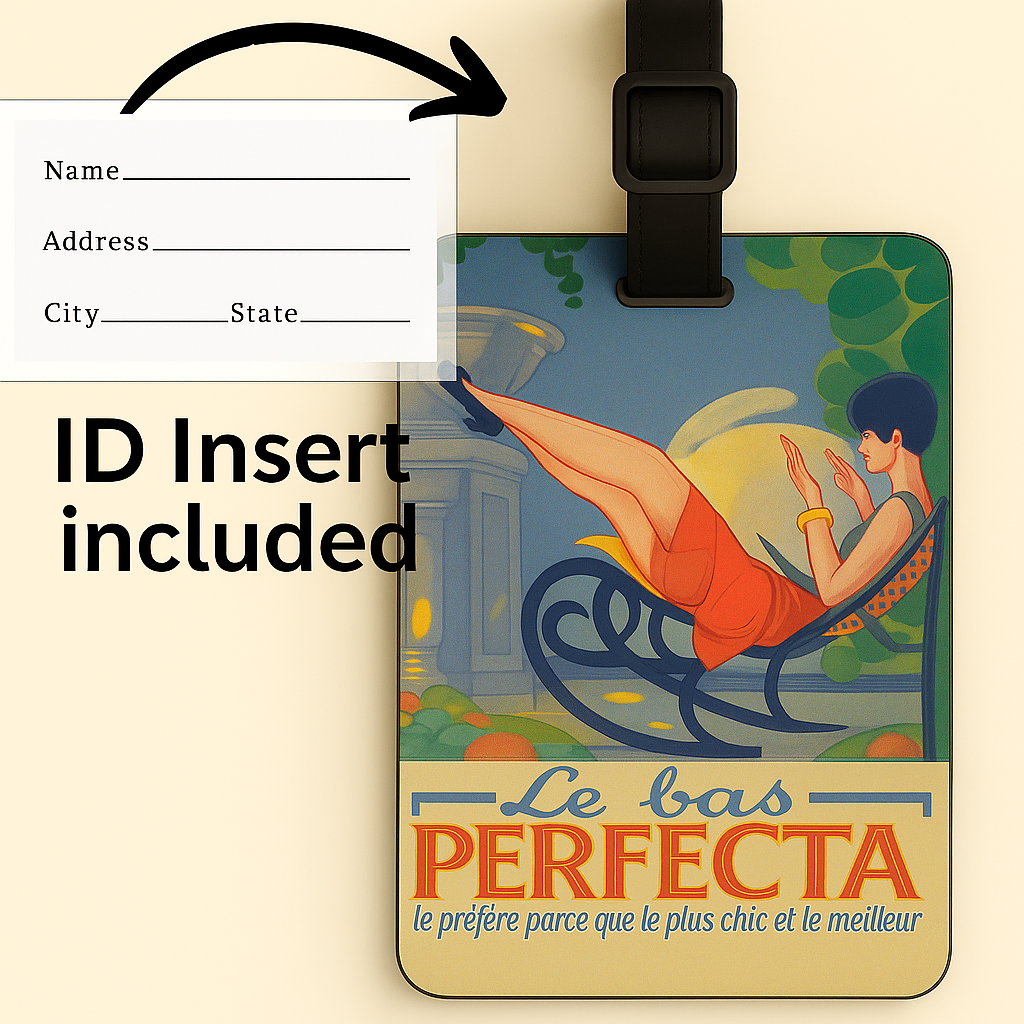Vegan Leather Luggage Tags: Vintage Poster Art