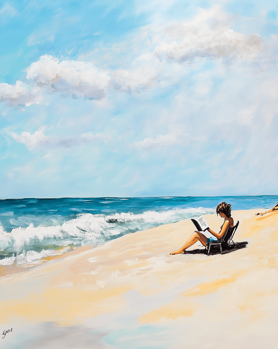 Book Plus Beach Equals Heaven  8”x10” Art Print