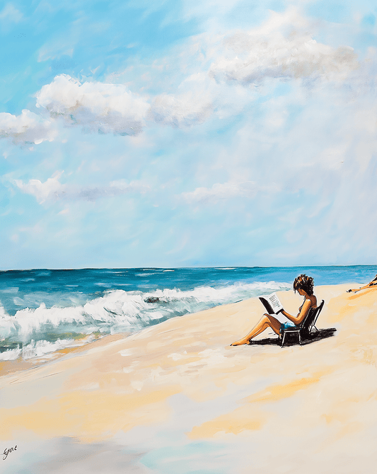 Book Plus Beach Equals Heaven  8”x10” Art Print