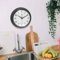 Retro Round Aluminum Wall Clock, Oyster Grey, 9.5 Inch