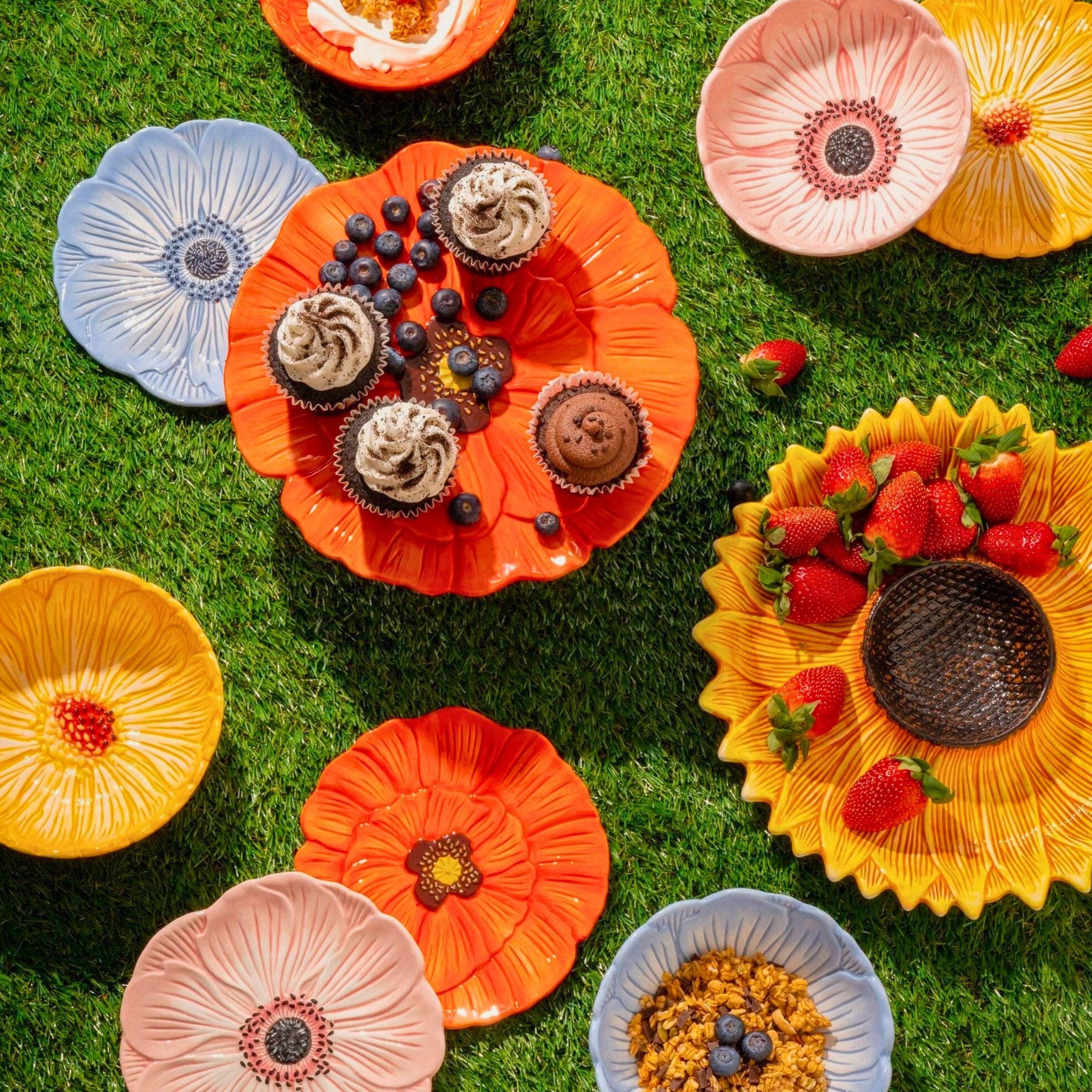 Red Poppy Flower Cereal Bowl