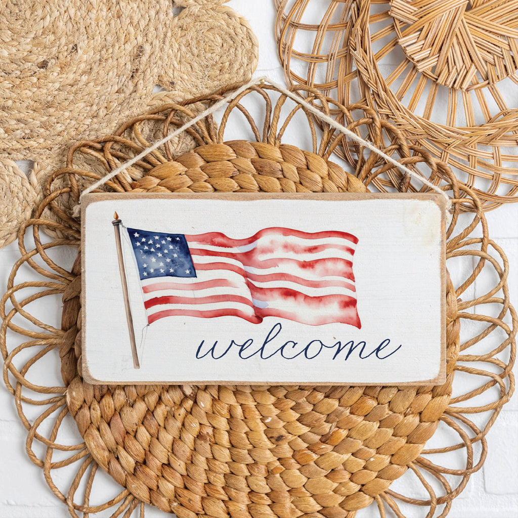 America 250th Flag Welcome Twine Sign