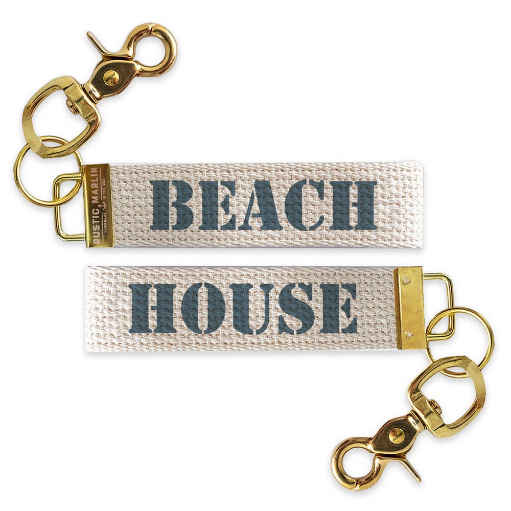 Beach House Grey Blue Keychain